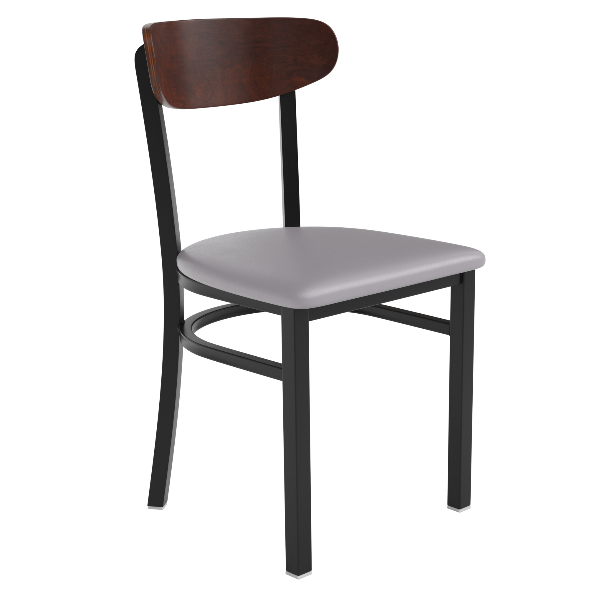 Flash Furniture, Gray Vinyl Seat Dining Chair with Walnut Wood Back, Included (qty.) 1 Model# XUDG6V5GYVWAL